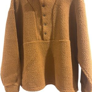 Alpine Design Women’s 1/4 Snap Sherpa Pullover – Size L – Caramel Latte NWT